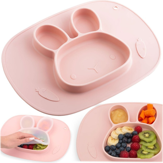 Тарілка силіконова Ricokids Кролик Рожева (5903890611477) - зображення 10