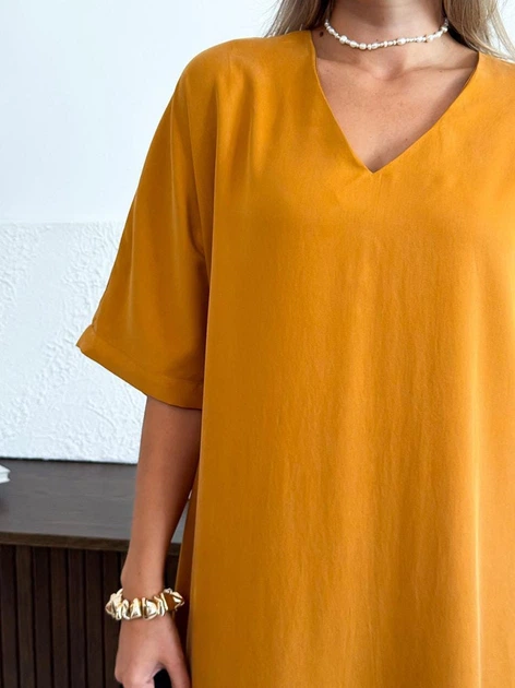 Платье длинное летнее женское ARTKNIT Эстель One Size Горчичное (2251948364015) - Фото 6 Платье длинное летнее женское ARTKNIT Эстель One Size Горчичное (2251948364015) - изображение 6