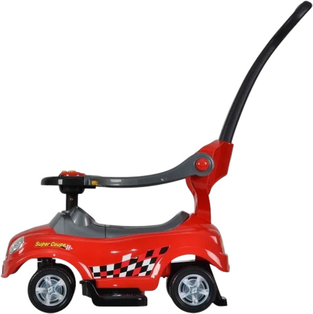 Jeździk pchacz autko Multistore skretne kola, raczka, dzwieki Czerwny 321-RED (5903769978779) - obraz 2