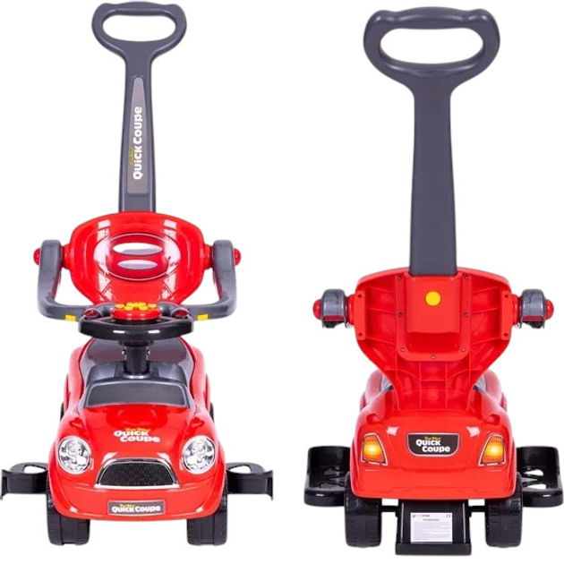 Jeździk pchacz autko Multistore skretne kola, raczka, dzwieki Czerwny 321-RED (5903769978779) - obraz 3