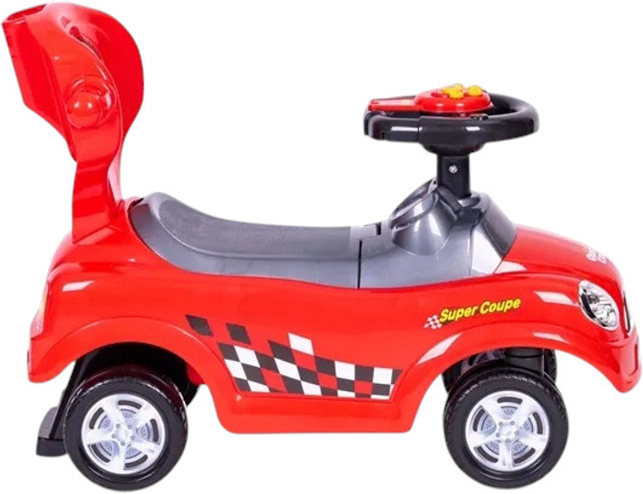 Jeździk pchacz autko Multistore skretne kola, raczka, dzwieki Czerwny 321-RED (5903769978779) - obraz 5