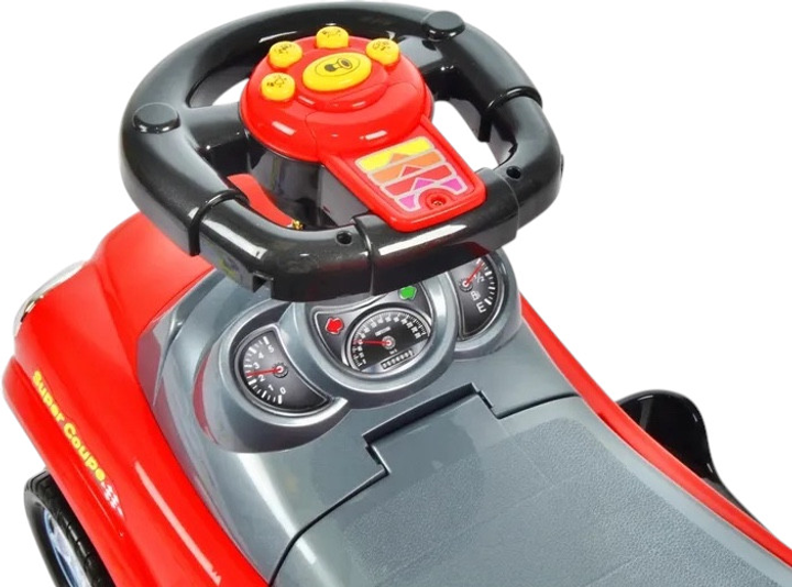 Jeździk pchacz autko Multistore skretne kola, raczka, dzwieki Czerwny 321-RED (5903769978779) - obraz 7