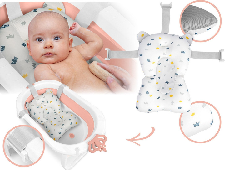 Wanienka składana Ricokids RK-286 z wkładką Biało-różowa (5903890629182) - obraz 4