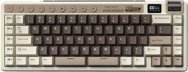 Klawiatura bezprzewodowa RK ROYAL KLUDGE M70 RGB Beige Switch Mocha Grey (RK-M70-MCHAGY-BEGSW-US) - obraz 1