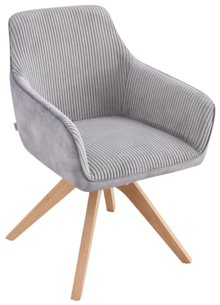 Krzesło do kuchni i salonu obrotowe HOMLA 708787 PESA 56 x 60 x 82 cm w tkaninie łączonej Szare (5906496708787) - obraz 1