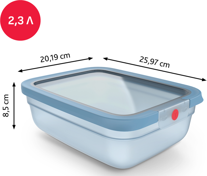 Контейнер прямоугольный Tefal oneClick 2.3 л (N1211310) - Фото 2 Контейнер прямоугольный Tefal oneClick 2.3 л (N1211310) - изображение 2