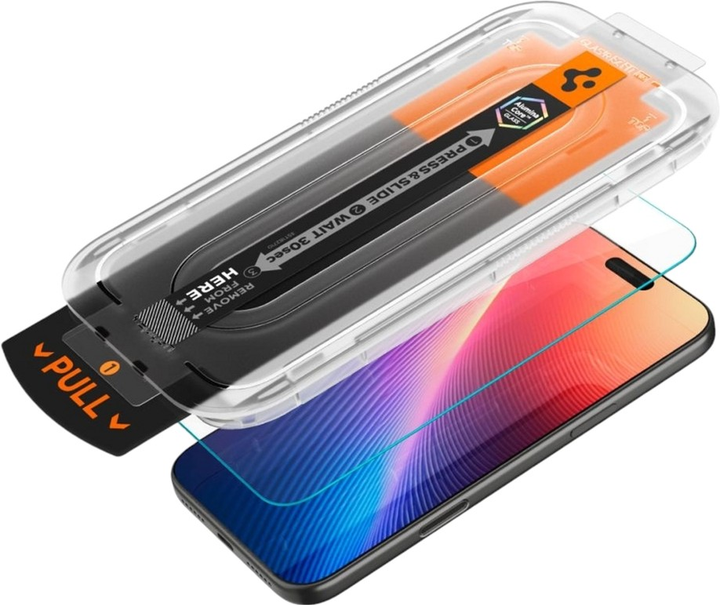 Захисне скло Spigen Glas.tR EZ Fit Pro HD Privacy для Apple iPhone 17 Pro/17/16 Pro (AGL10098) - зображення 2