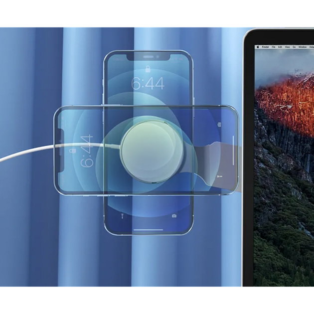 Боковой держатель для беспроводного зарядного устройства MagSafe Magnetic Wireless, White - Фото 3 Боковой держатель для беспроводного зарядного устройства MagSafe Magnetic Wireless, White - изображение 3