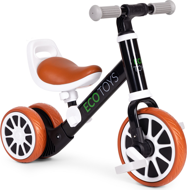 Rowerek biegowy EcoToys z pedałami 2w1 Czarny (5905817007097) - obraz 1