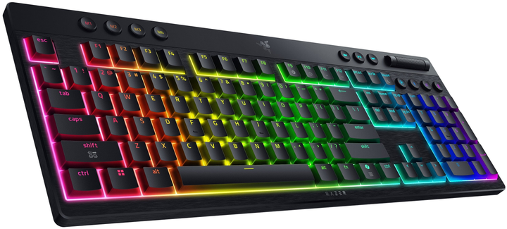 Klawiatura bezprzewodowa Razer BlackWidow V4 Low-Profile HyperSpeed Orange Switch Wireless/Bluetooth/USB Black (RZ03-05270800-R3M1) - obraz 3