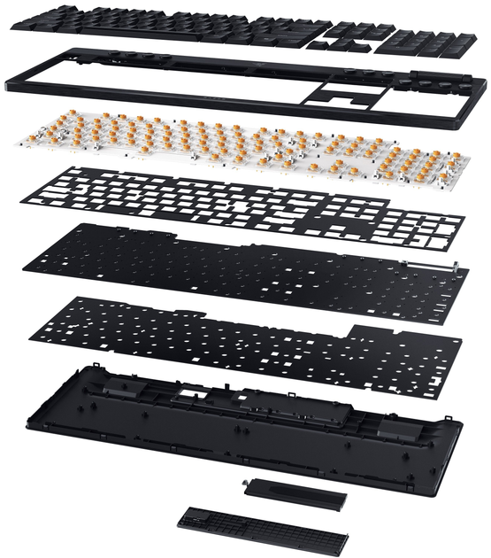 Klawiatura bezprzewodowa Razer BlackWidow V4 Low-Profile HyperSpeed Orange Switch Wireless/Bluetooth/USB Black (RZ03-05270800-R3M1) - obraz 9