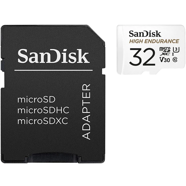 Карта памяти microSDXC SanDisk High Endurance V30 32Gb (R100Mb/s) (Class 10) (UHS-1 U3) + Adapter SD - Фото 1 Карта памяти microSDXC SanDisk High Endurance V30 32Gb (R100Mb/s) (Class 10) (UHS-1 U3) + Adapter SD - изображение 1