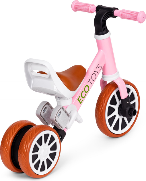 Rowerek biegowy EcoToys z pedałami 2w1 Różowy (5905817007080) - obraz 3