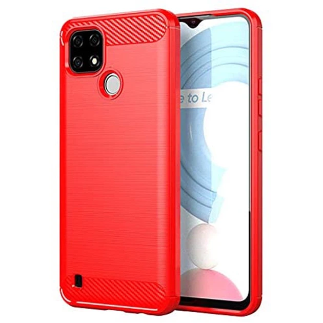 Чехол-накладка Polished Carbon для Realme C21 Red - Фото 1 Чехол-накладка Polished Carbon для Realme C21 Red - изображение 1