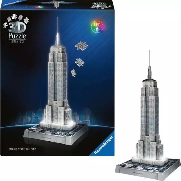 Puzzle 3D Ravensburger Iconics Empire State Building 216 elementów 12008026 (4005555080268) - obraz 3