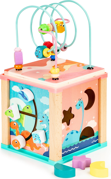 Drewniana kostka edukacyjna EcoToys sorter mula (5903769970100) - obraz 1