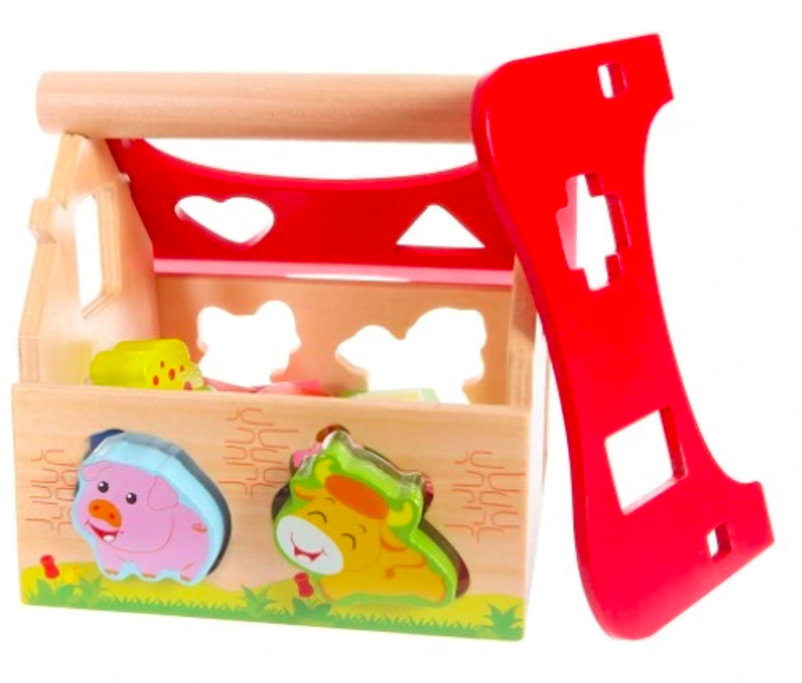 Дерев'яний сортер EcoToys із кубиками Ферма (5905817000241) - зображення 3