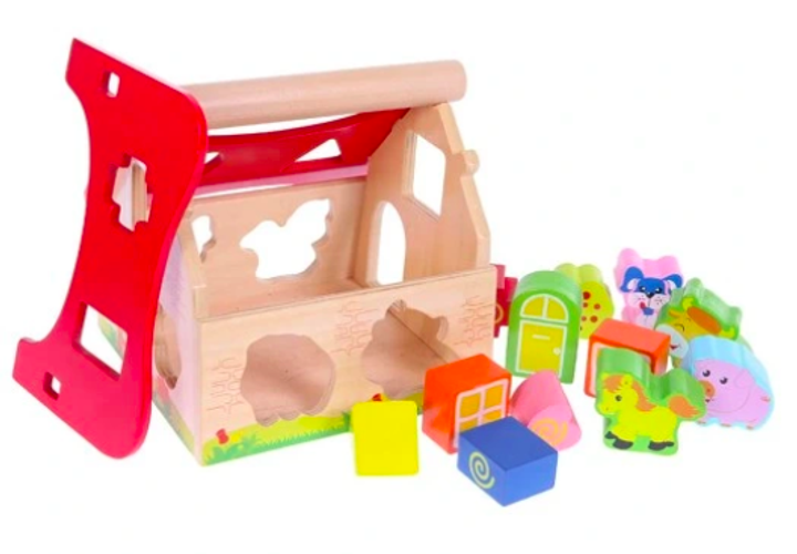 Дерев'яний сортер EcoToys із кубиками Ферма (5905817000241) - зображення 5