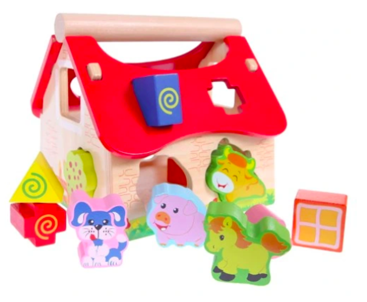 Дерев'яний сортер EcoToys із кубиками Ферма (5905817000241) - зображення 6