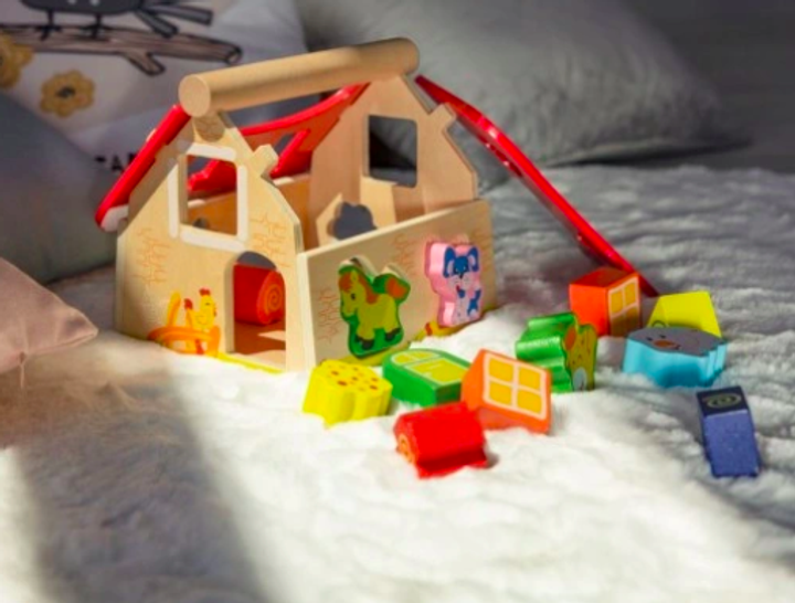 Дерев'яний сортер EcoToys із кубиками Ферма (5905817000241) - зображення 12