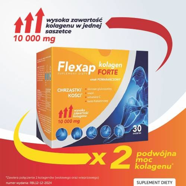 Suplement diety Paso Kolagen Flexap Forte 30 saszetek Pomarańcz (5902012698464) - obraz 3