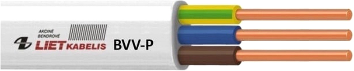 Kabel Lietkabelis BVV-P 3 x 1.0 25 m Biały (4779016540775) - obraz 1