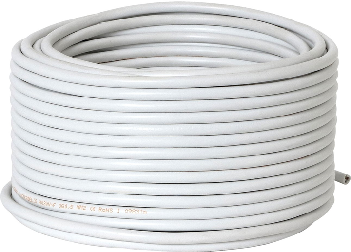 Kabel Lietkabelis H03VV-F 3 x 0.5 50 m Biały (4779016543004) - obraz 2