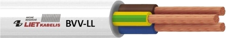 Kabel Lietkabelis BVV-LL 3 x 1.5 25 m Biały (4779016547217) - obraz 1