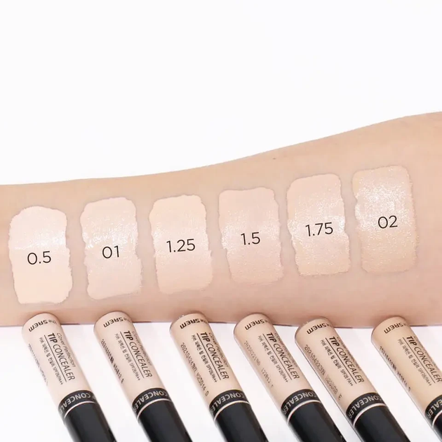 Консилер зі світловідбиваючими частинками The Saem Cover Perfection Tip Concealer 7мл 0.5 Ice Beige - зображення 2