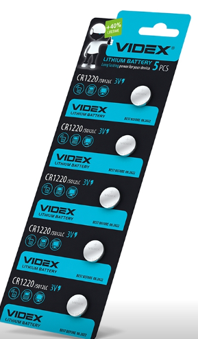 Батарейка VIDEX CR1220 BLISTER CARD 5шт - Фото 1 Батарейка VIDEX CR1220 BLISTER CARD 5шт - изображение 1