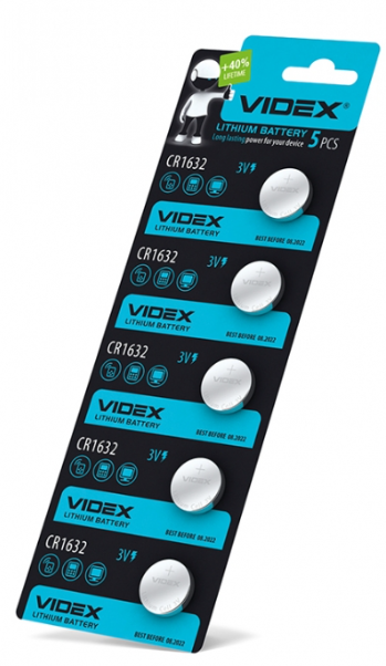 Батарейка VIDEX CR1632 BLISTER CARD 5шт - Фото 1 Батарейка VIDEX CR1632 BLISTER CARD 5шт - изображение 1