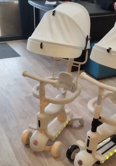 Самокат трансформер для дітей до 5 років CITY LINE Smart Baby 669 з батьківською ручкою, білий колір - изображение 7