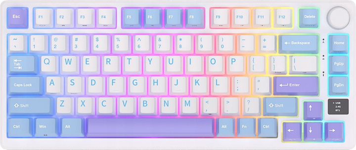 Klawiatura bezprzewodowa RK ROYAL KLUDGE M75 RGB Brown Switch Taro Milk (RK-M75-TAROMLK-BRNSW-US) - obraz 1