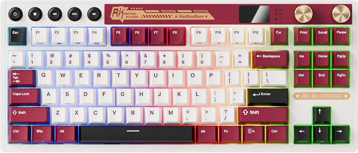Klawiatura bezprzewodowa RK ROYAL KLUDGE M87 RGB Beige Switch Famicom (RK-M87-FAMICM-BEGSW-US) - obraz 1
