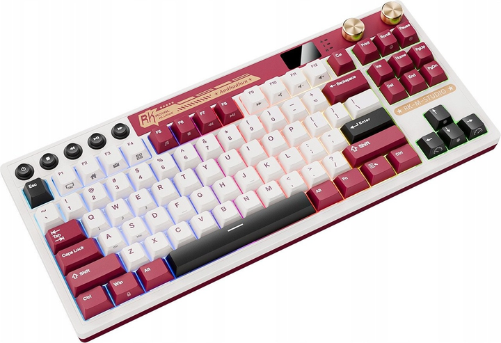 Klawiatura bezprzewodowa RK ROYAL KLUDGE M87 RGB Beige Switch Famicom (RK-M87-FAMICM-BEGSW-US) - obraz 4