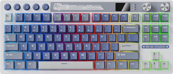 Klawiatura bezprzewodowa RK ROYAL KLUDGE M87 RGB Beige Switch Ocean Blue (RK-M87-OCBLU-BEGSW-US) - obraz 1