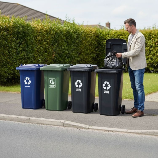 Контейнер для змішаних відходів ModernHome by Multistore MO-120G-1-K 120 л Чорний (5905817010141) - зображення 8