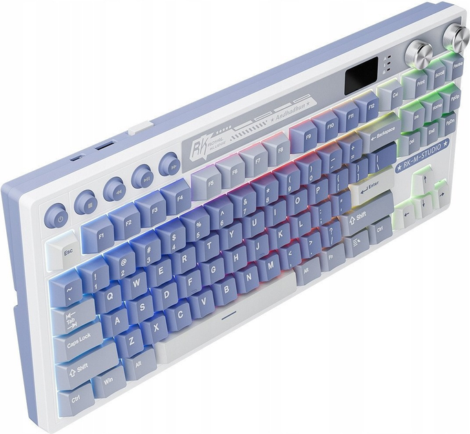 Klawiatura bezprzewodowa RK ROYAL KLUDGE M87 RGB Cream Switch Ocean Blue (RK-M87-OCBLU-CRMSW-US) - obraz 3