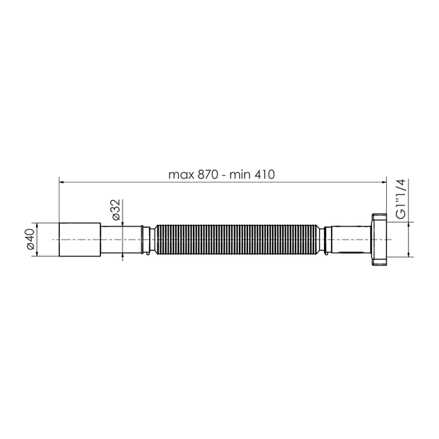 Гофра з гайкою, 1 1/4"хD32/40 IMPRESE w14100211G - изображение 2
