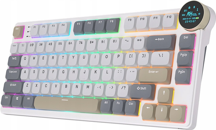 Клавіатура бездротова RK ROYAL KLUDGE N80 RGB Brown Switch Pearly Dawn (RK-N80-PRLYDWN-BRNSW-US) - зображення 3