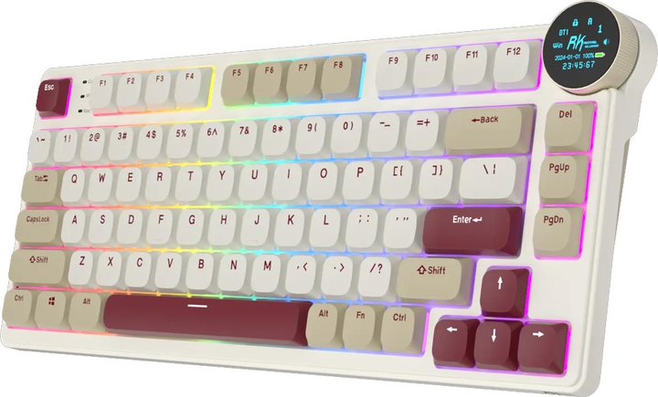 Klawiatura bezprzewodowa RK ROYAL KLUDGE N80 RGB Red Switch Rosy Clouds (RK-N80-ROSYCLD-REDSW-US) - obraz 2