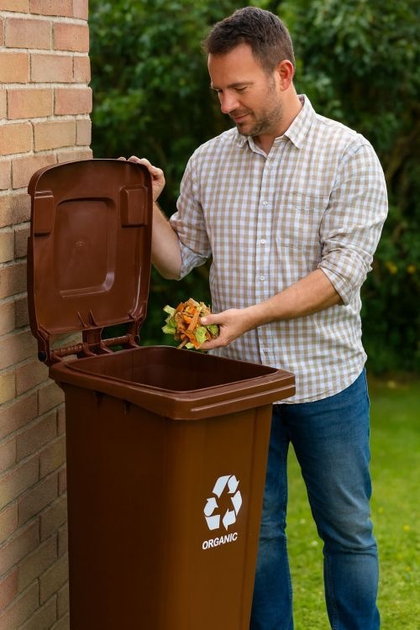 Контейнер для органічних відходів ModernHome by Multistore MO-120G-2-K 120 л Коричневий (5905817010189) - зображення 9