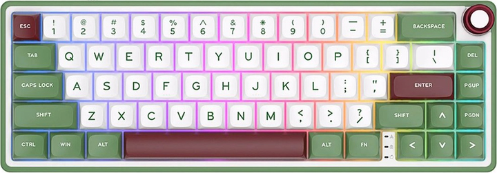 Klawiatura przewodowa RK ROYAL KLUDGE R65 RGB Chartreuse Switch Green Sand (RK-R65-GRNSND-CHTSW-US) - obraz 1
