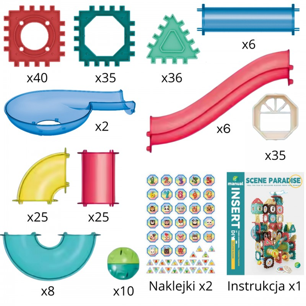 Klocki Konstrukcyjne Woopie 3D Zestaw Edukacyjny Tor Kulkowy 228 elementów (5906280654948) - obraz 4