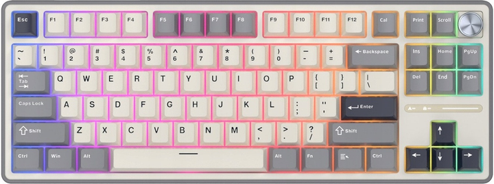 Klawiatura przewodowa RK ROYAL KLUDGE R87 Pro RGB Brown Switch Half Grey (RK-R87PRO-HALFGY-BRNSW-US) - obraz 1