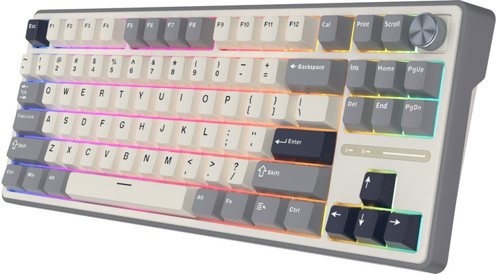 Klawiatura przewodowa RK ROYAL KLUDGE R87 Pro RGB Brown Switch Half Grey (RK-R87PRO-HALFGY-BRNSW-US) - obraz 3