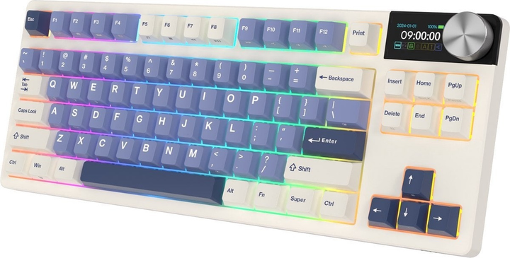 Klawiatura bezprzewodowa RK ROYAL KLUDGE S85 RGB Beige Switch Horizon Blue (RK-S85-HRZBLU-BEGSW-US) - obraz 2