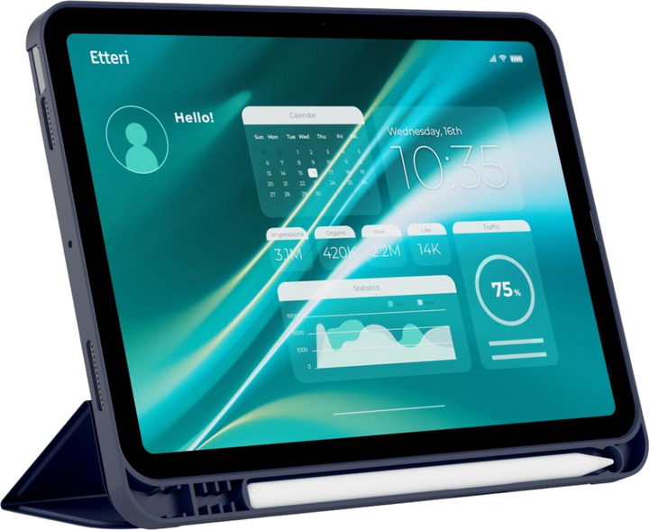 Etui z klapką Etteri do Samsung Galaxy Tab A9 8.7" Dark Blue (5907504541556) - obraz 6