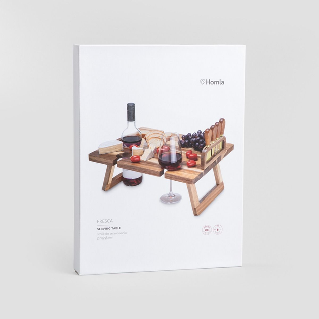 Stolik do serwowania Homla Fresca drewniany z nożykami 43 x 33 cm (5906496744112) - obraz 9