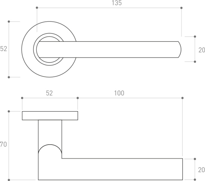 Klamka do drzwi Metal-Bud Metro okrągła Srebrna (5907354089727) - obraz 3